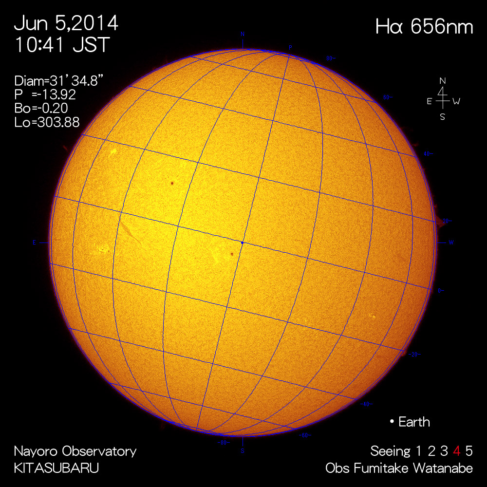 2014年6月5日Hα波長の太陽