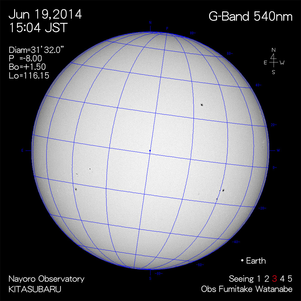 2014年6月19日540nm波長の太陽