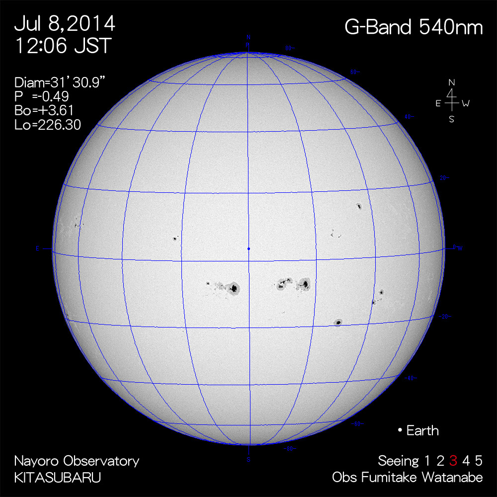 2014年7月8日540nm波長の太陽