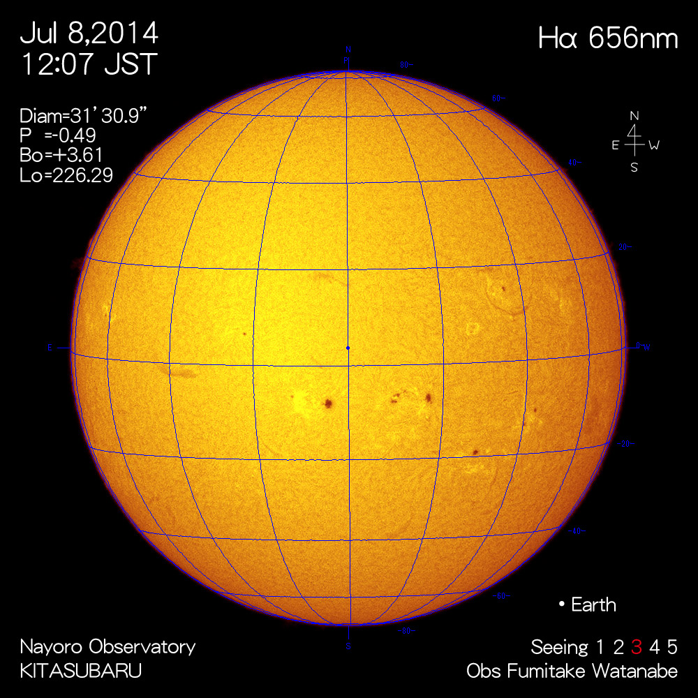 2014年7月8日Hα波長の太陽