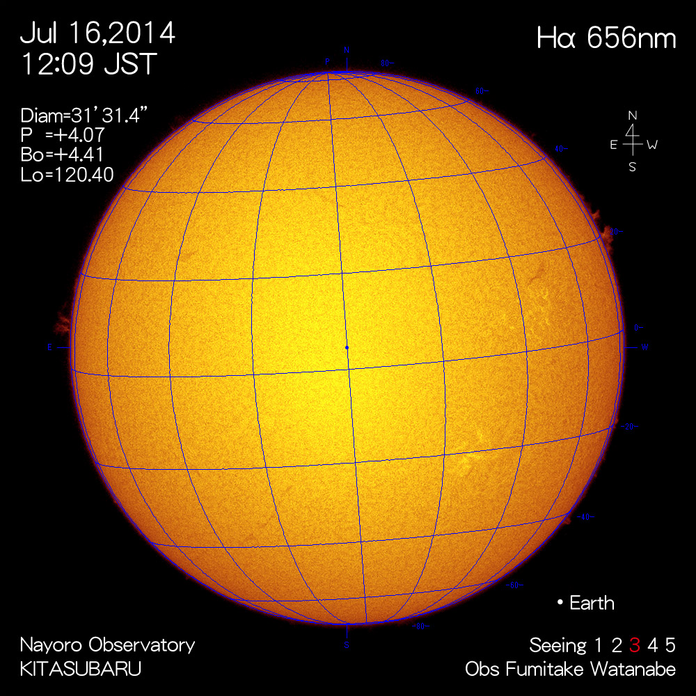 2014年7月16日Hα波長の太陽