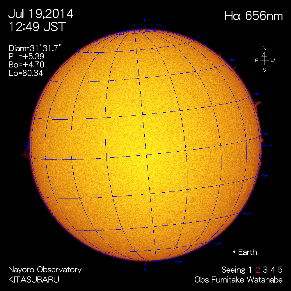 2014年7月19日Hα波長の太陽