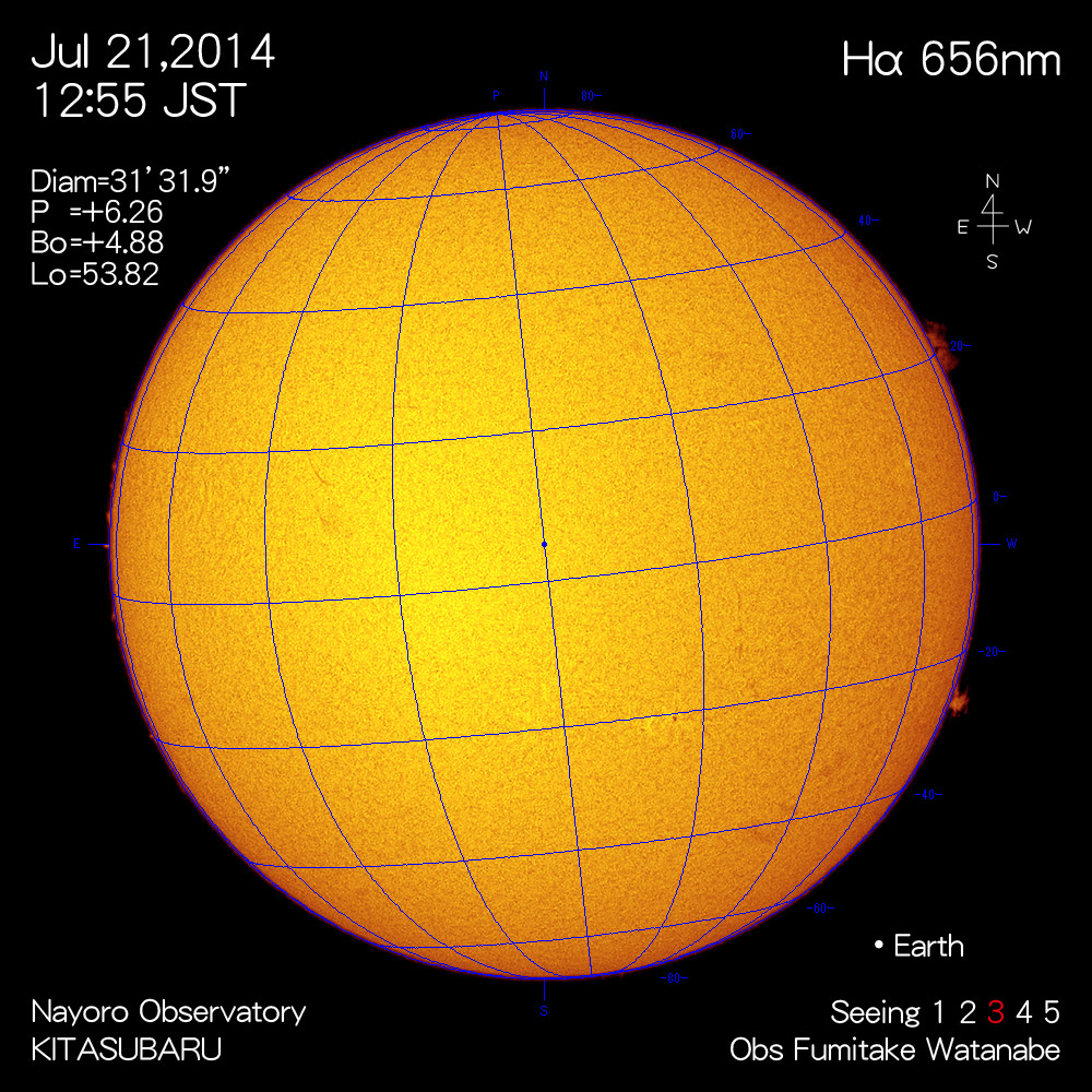 2014年7月21日Hα波長の太陽