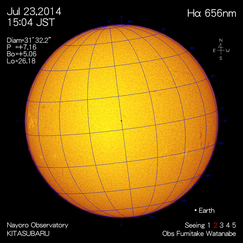 2014年7月23日Hα波長の太陽
