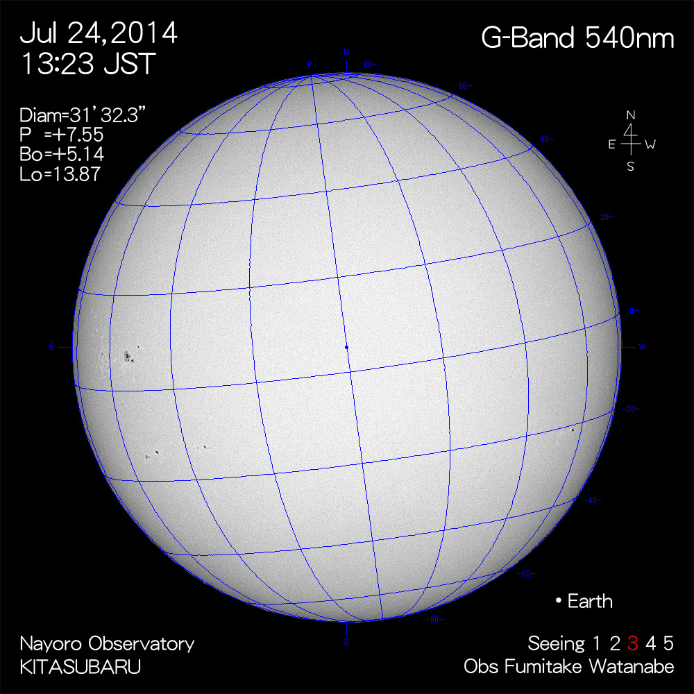 2014年7月24日540nm波長の太陽