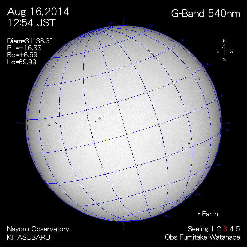2014年8月16日540nm波長の太陽