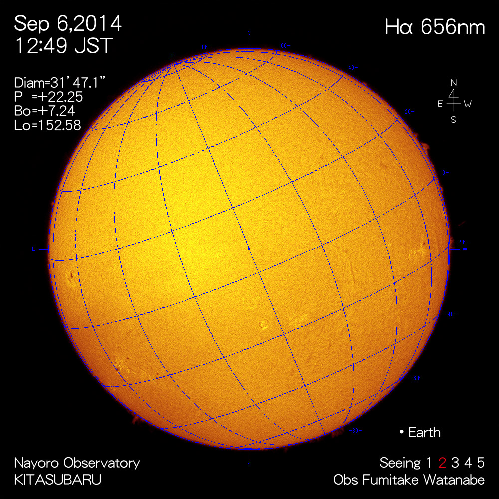 2014年9月6日Hα波長の太陽