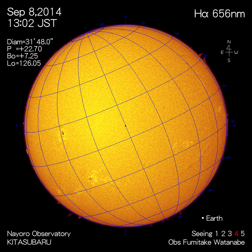 2014年9月8日Hα波長の太陽