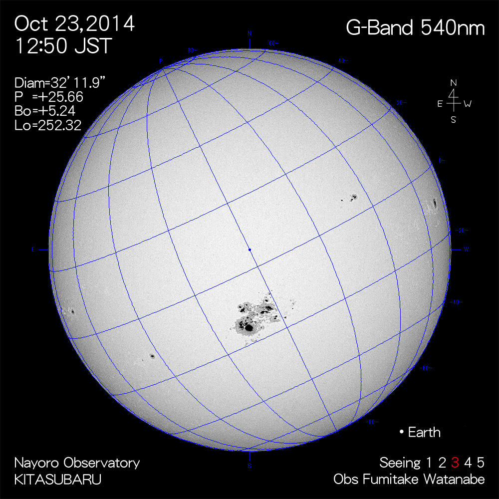 2014年10月23日540nm波長の太陽