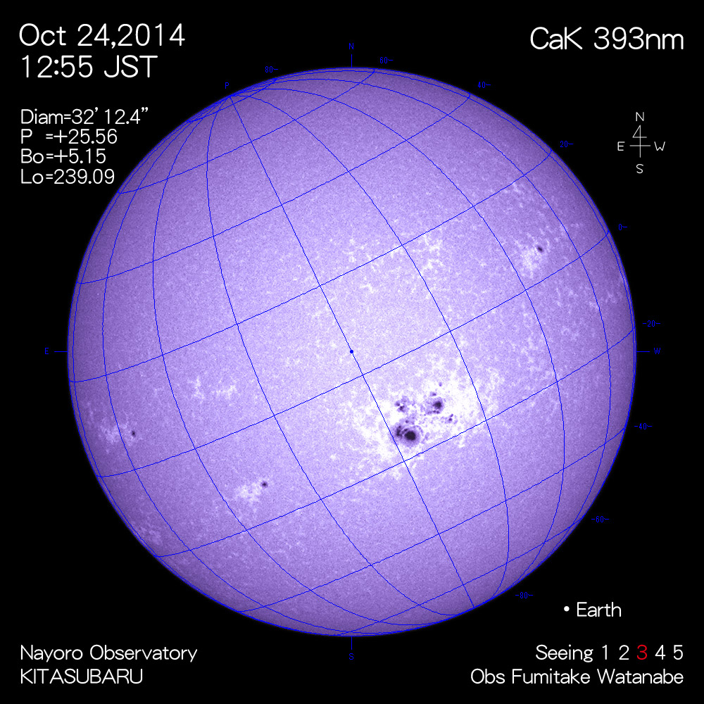 2014年10月24日CaK波長の太陽