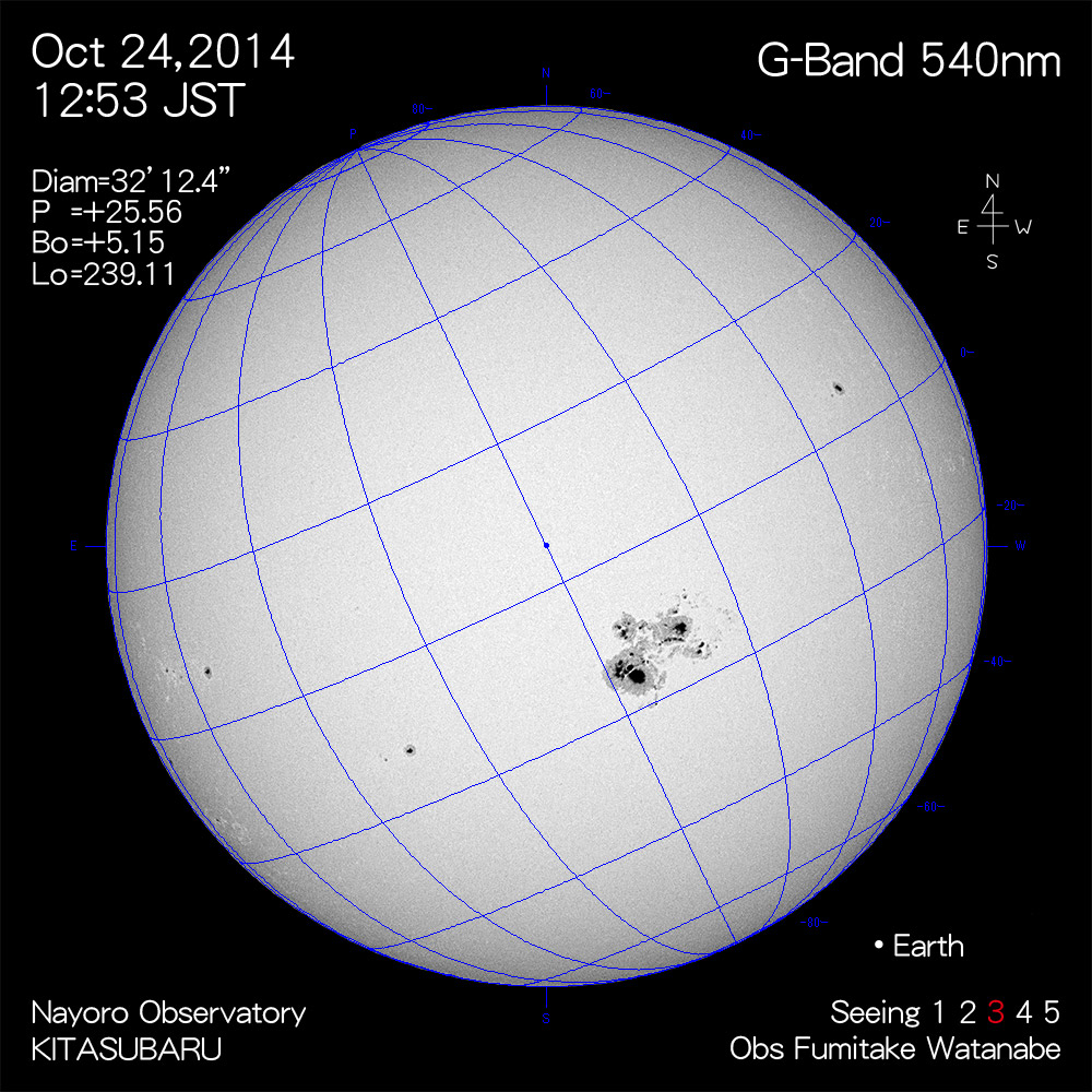 2014年10月24日540nm波長の太陽