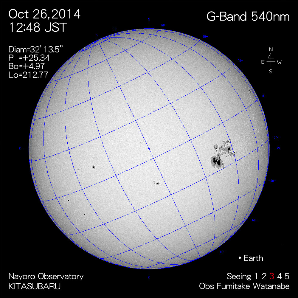 2014年10月26日540nm波長の太陽