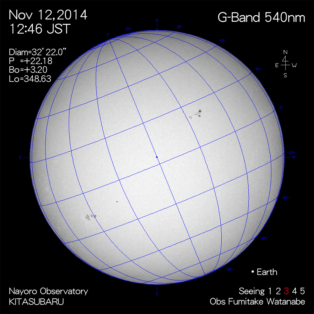 2014年11月12日540nm波長の太陽