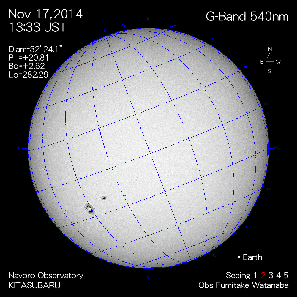 2014年11月17日540nm波長の太陽