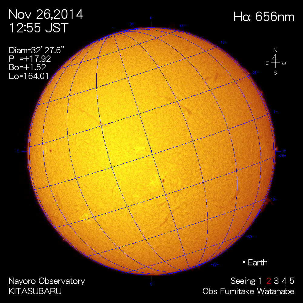 2014年11月26日Hα波長の太陽