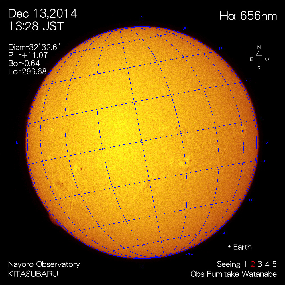 2014年12月13日Hα波長の太陽