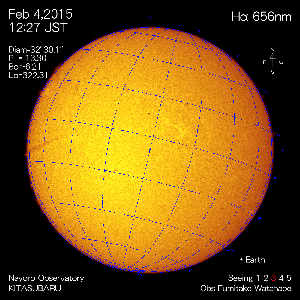 2015年2月4日Hα波長の太陽