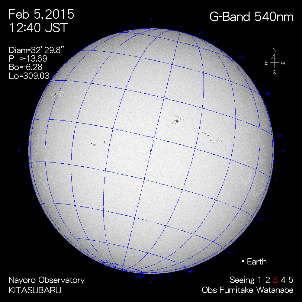 2015年2月5日540nm波長の太陽