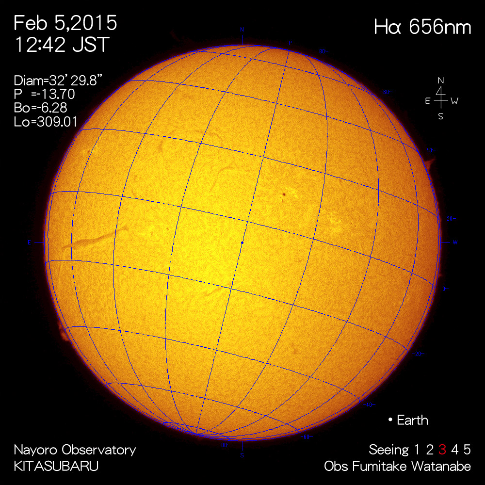 2015年2月5日Hα波長の太陽