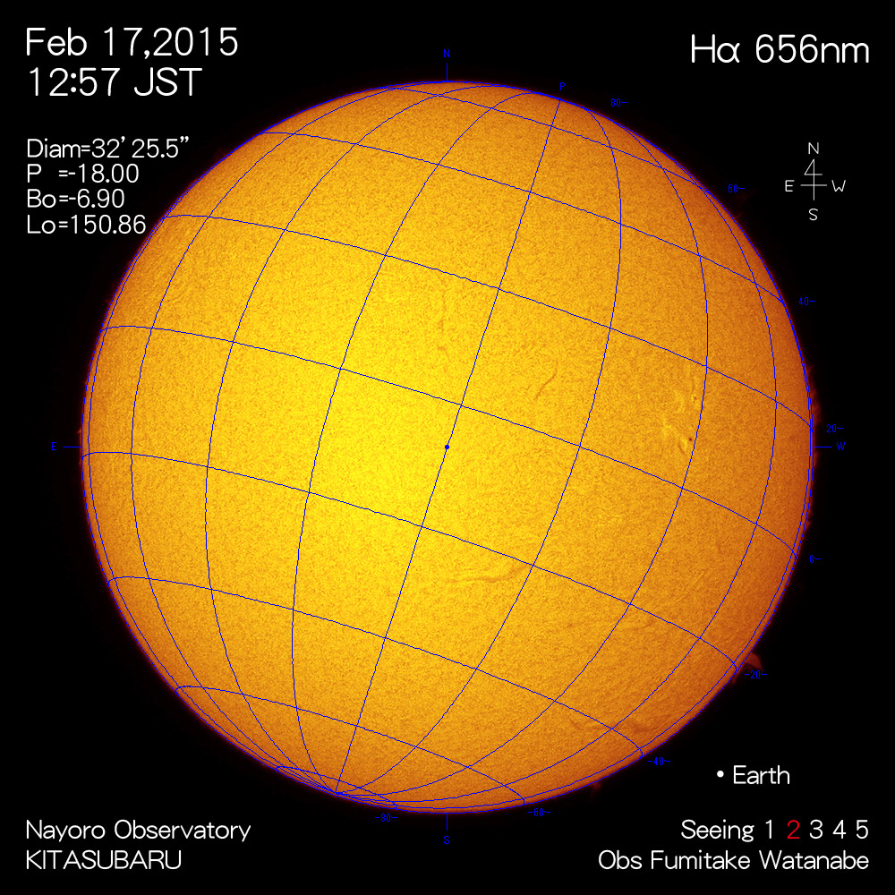 2015年2月17日Hα波長の太陽