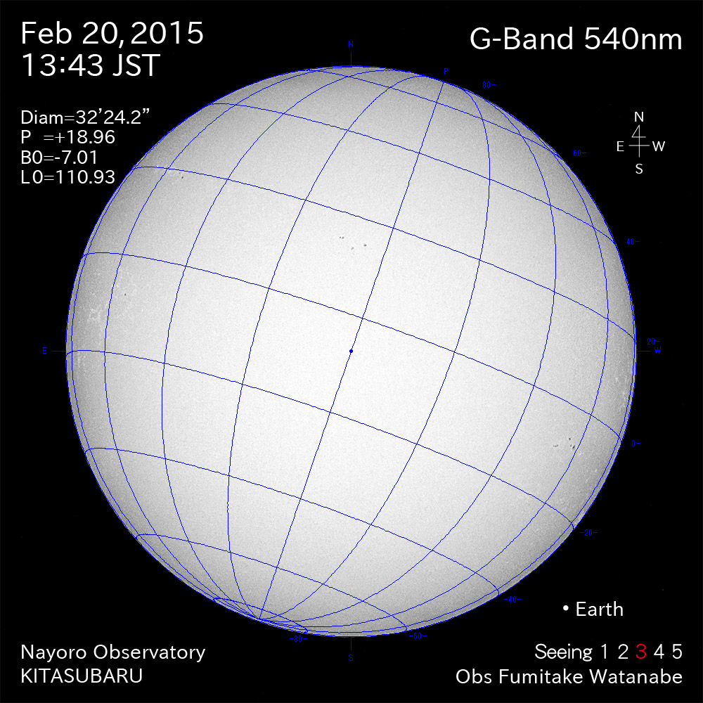 2015年2月20日540nm波長の太陽