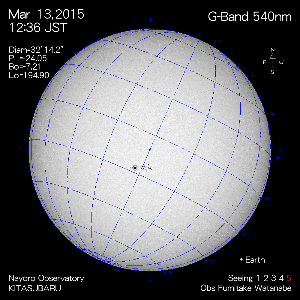 2015年3月13日540nm波長の太陽