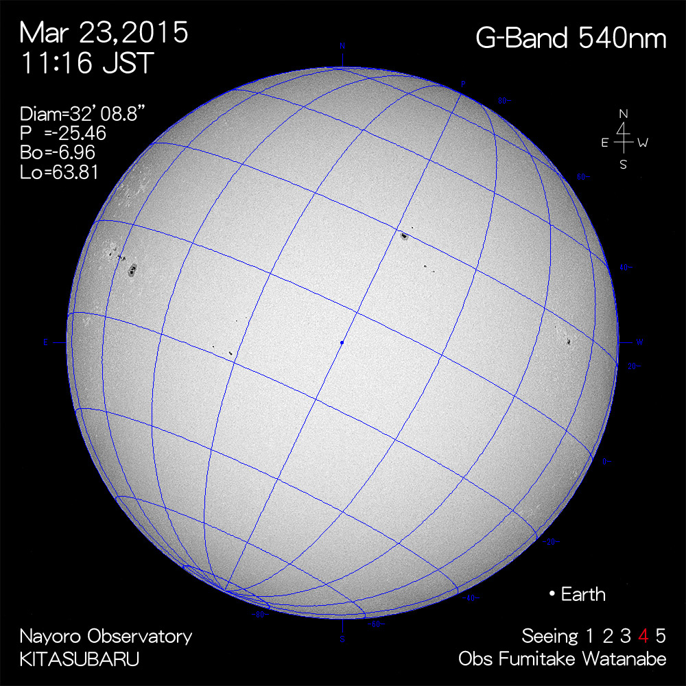 2015年3月23日540nm波長の太陽