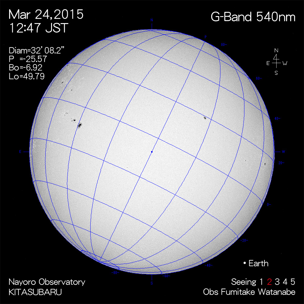 2015年3月24日540nm波長の太陽