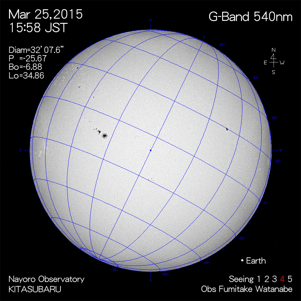 2015年3月25日540nm波長の太陽