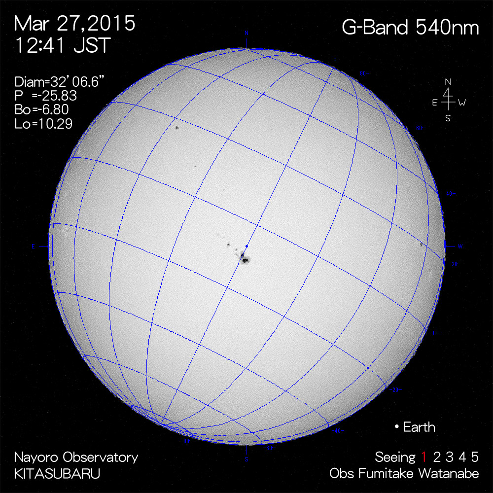 2015年3月27日540nm波長の太陽