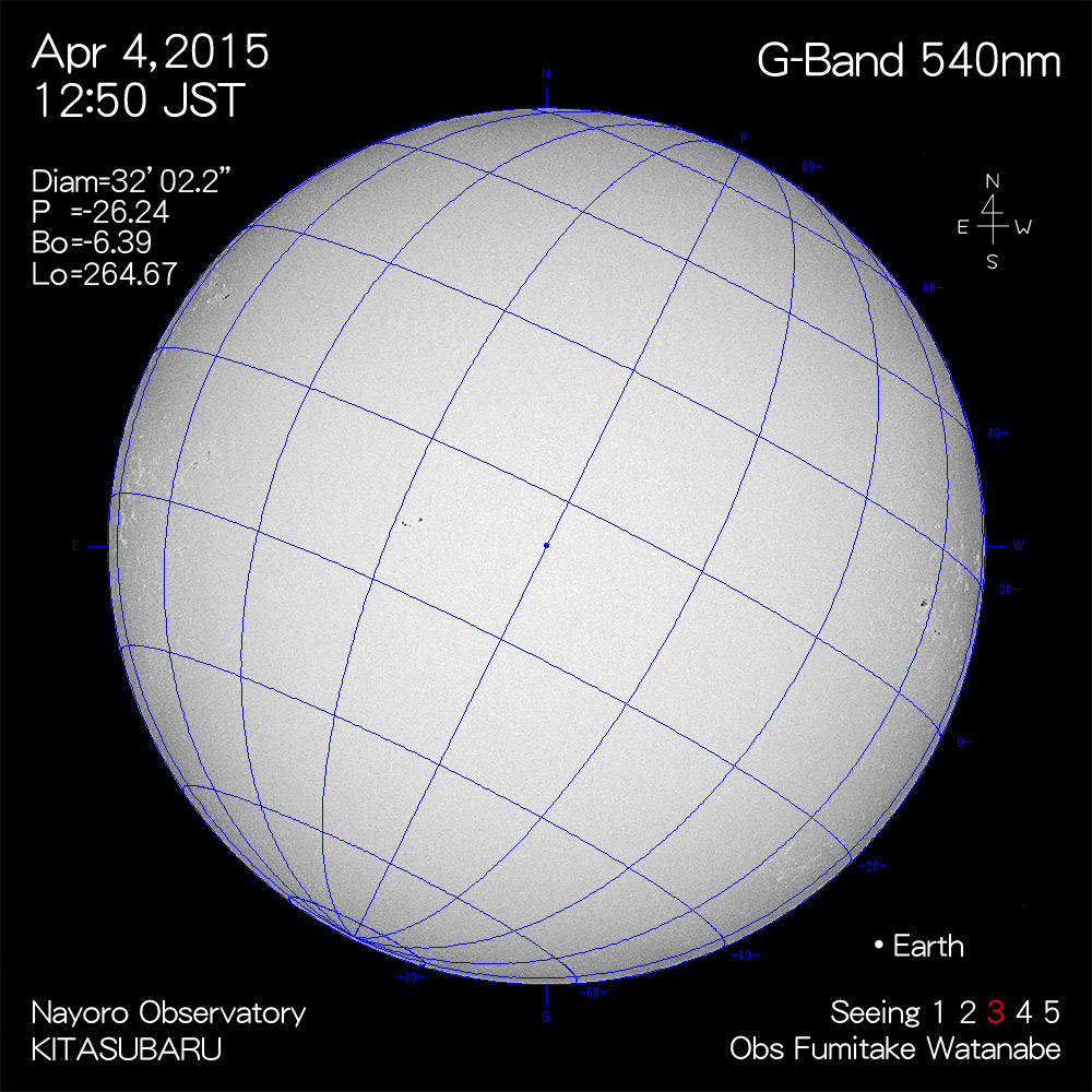 2015年4月4日540nm波長の太陽
