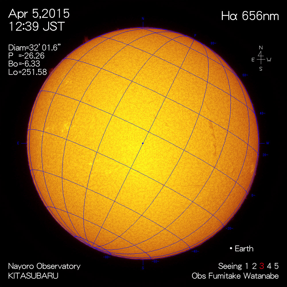 2015年4月5日Hα波長の太陽