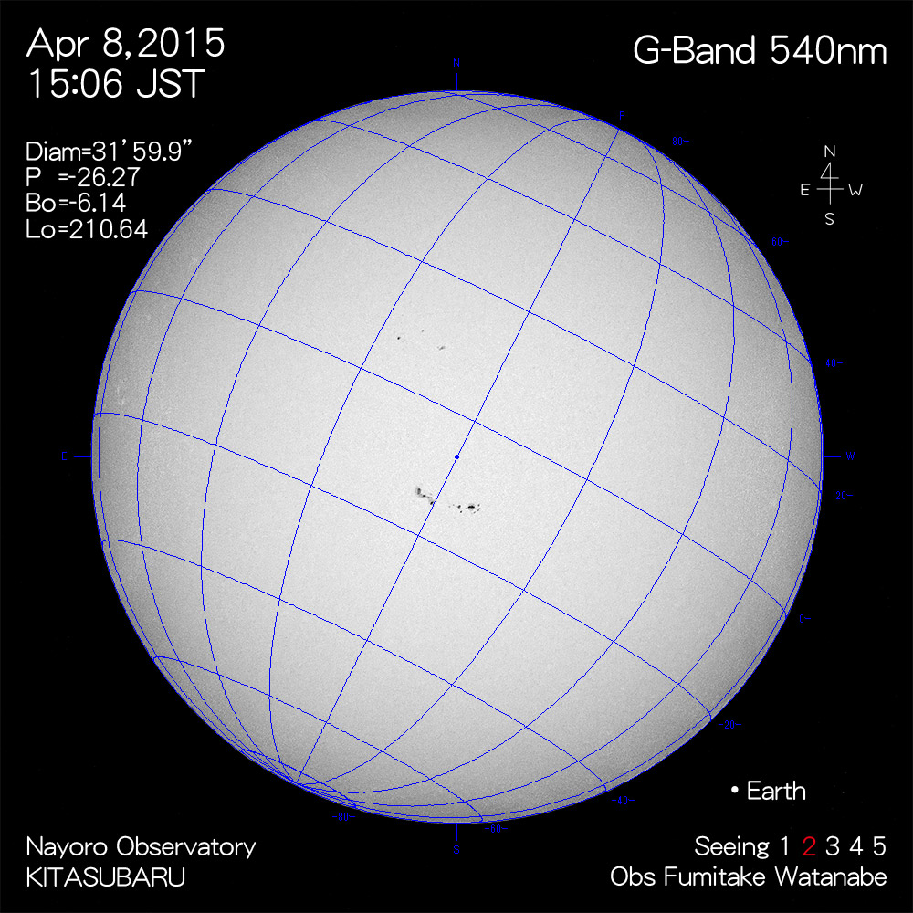 2015年4月8日540nm波長の太陽