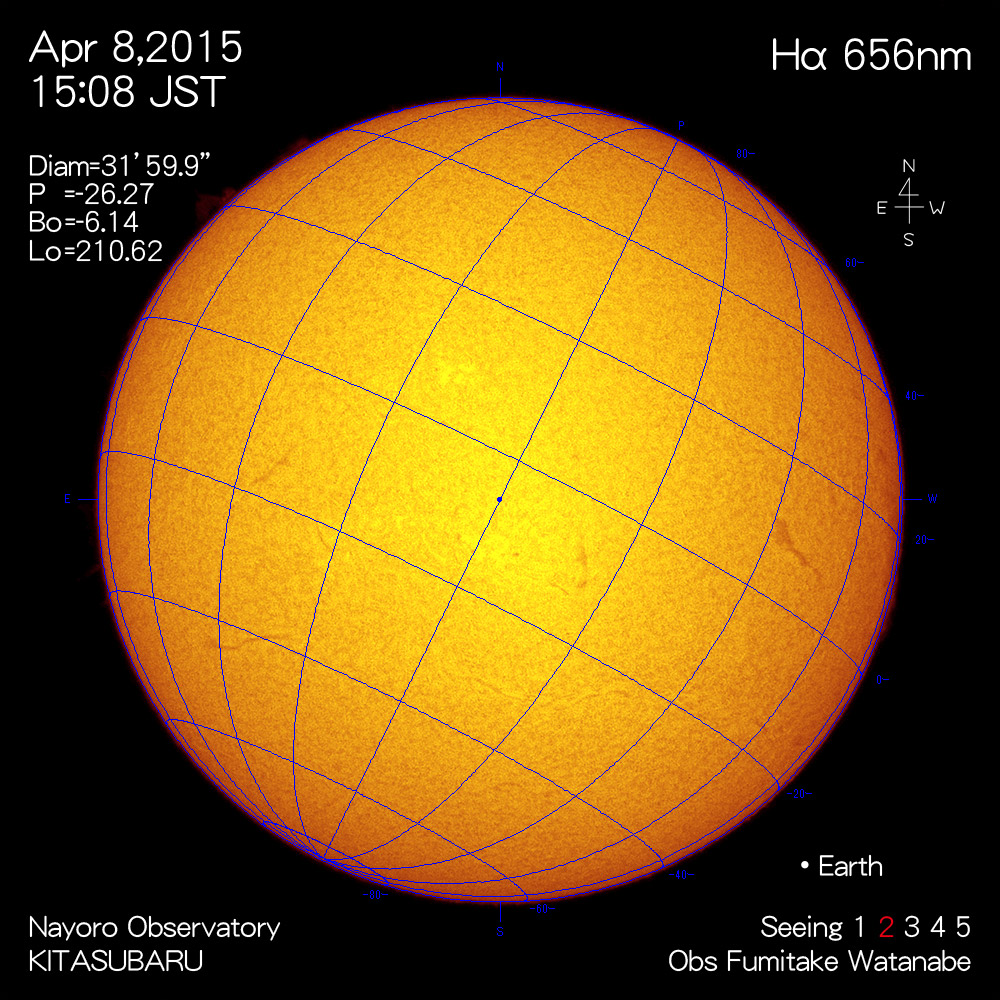 2015年4月8日Hα波長の太陽