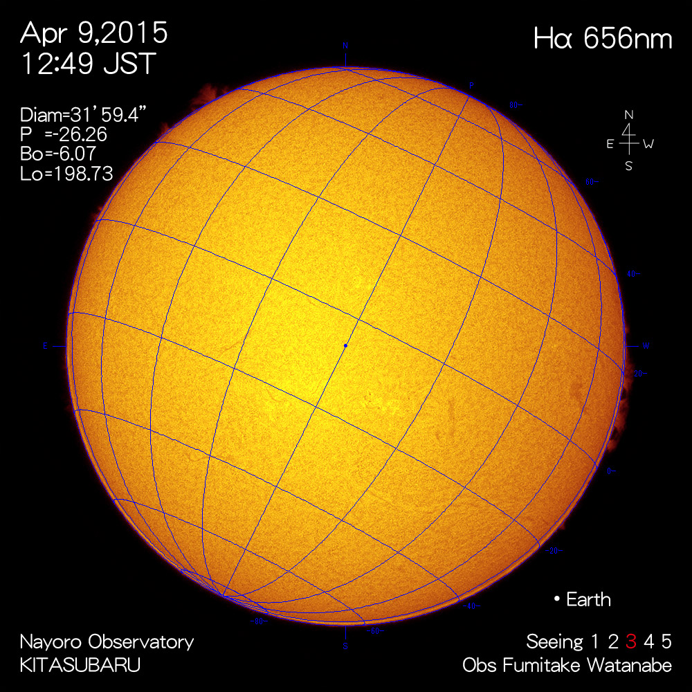 2015年4月9日Hα波長の太陽