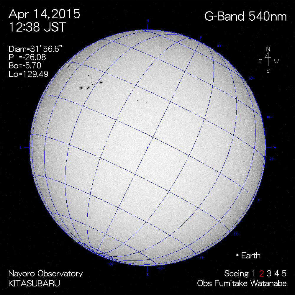2015年4月14日540nm波長の太陽