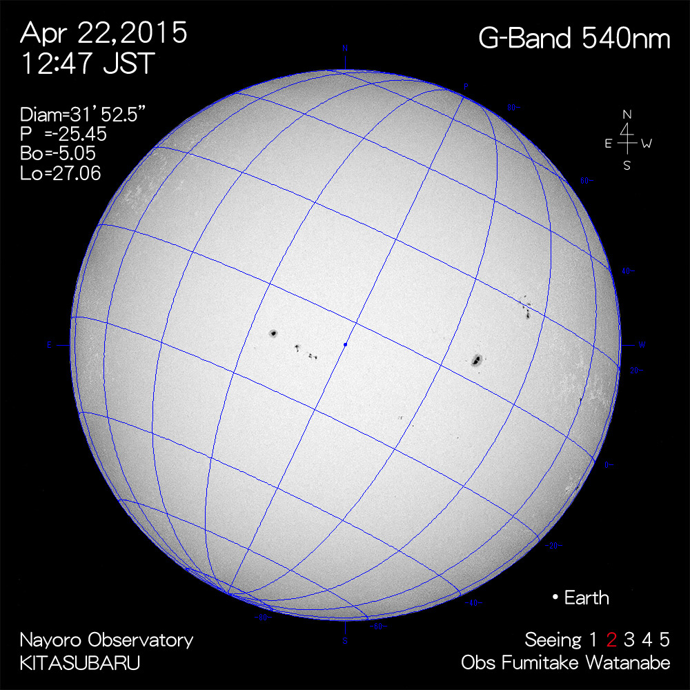 2015年4月22日540nm波長の太陽