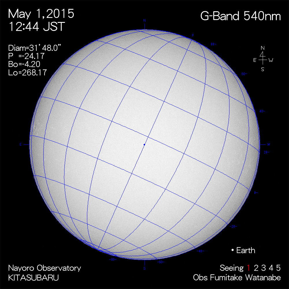 2015年5月1日540nm波長の太陽
