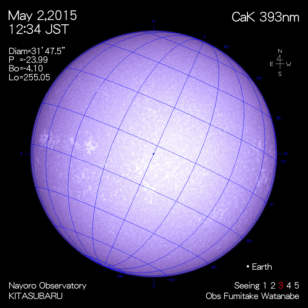 2015年5月2日CaK波長の太陽