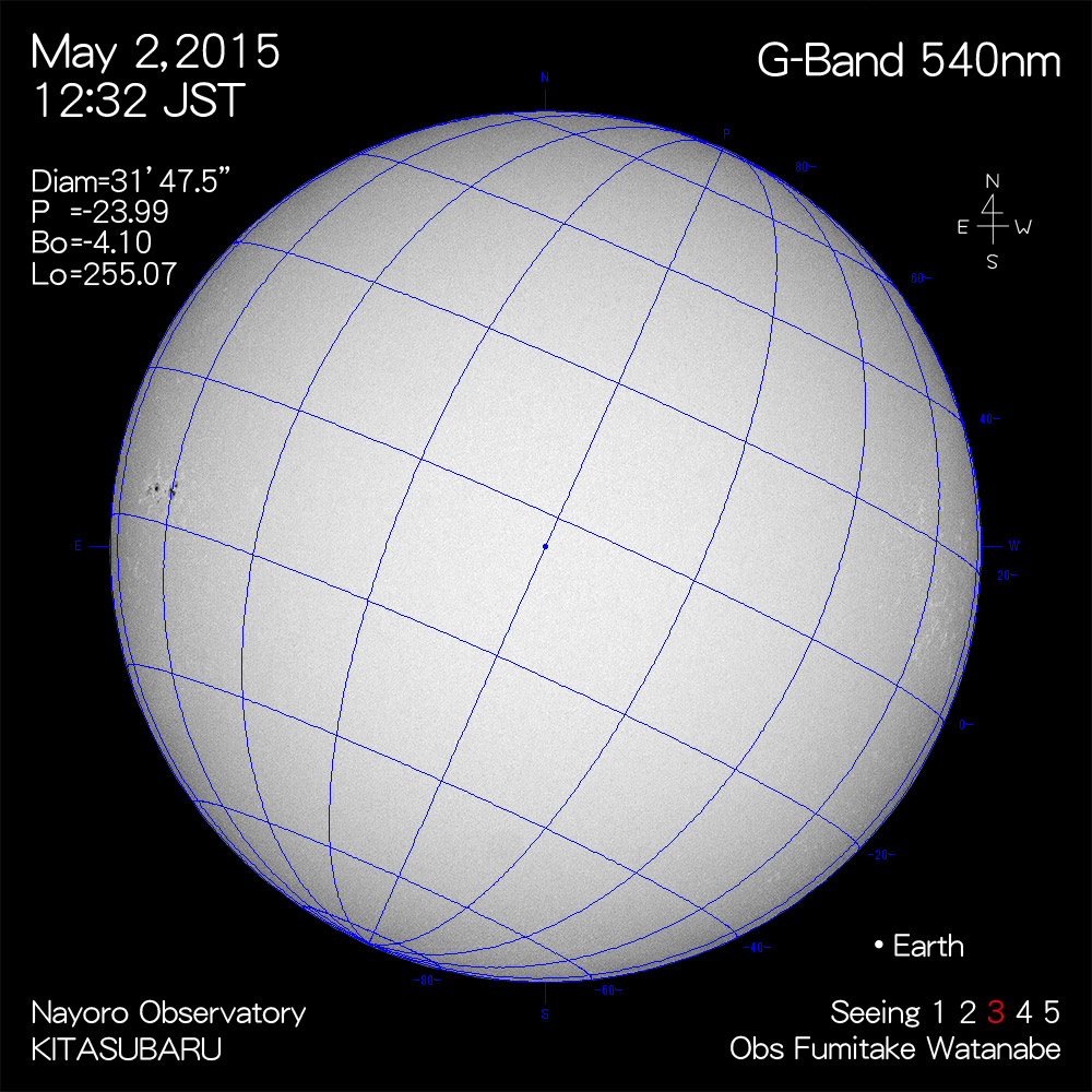 2015年5月2日540nm波長の太陽