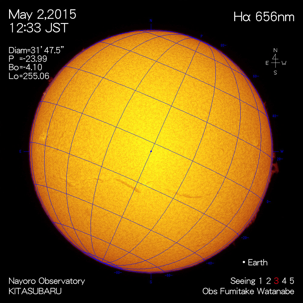 2015年5月2日Hα波長の太陽
