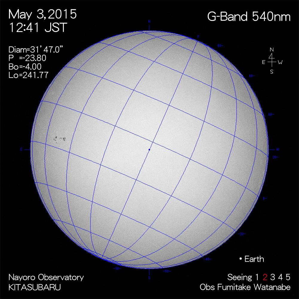 2015年5月3日540nm波長の太陽