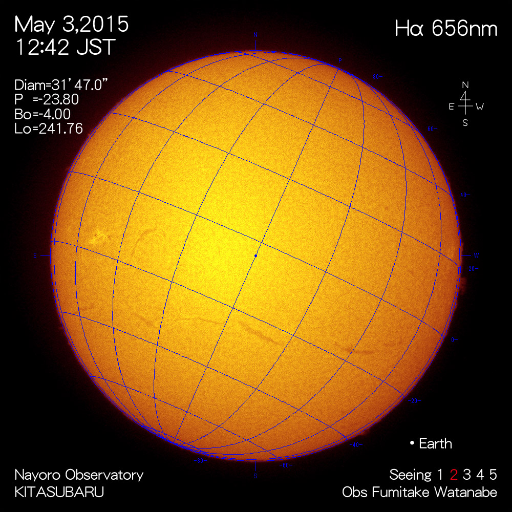 2015年5月3日Hα波長の太陽