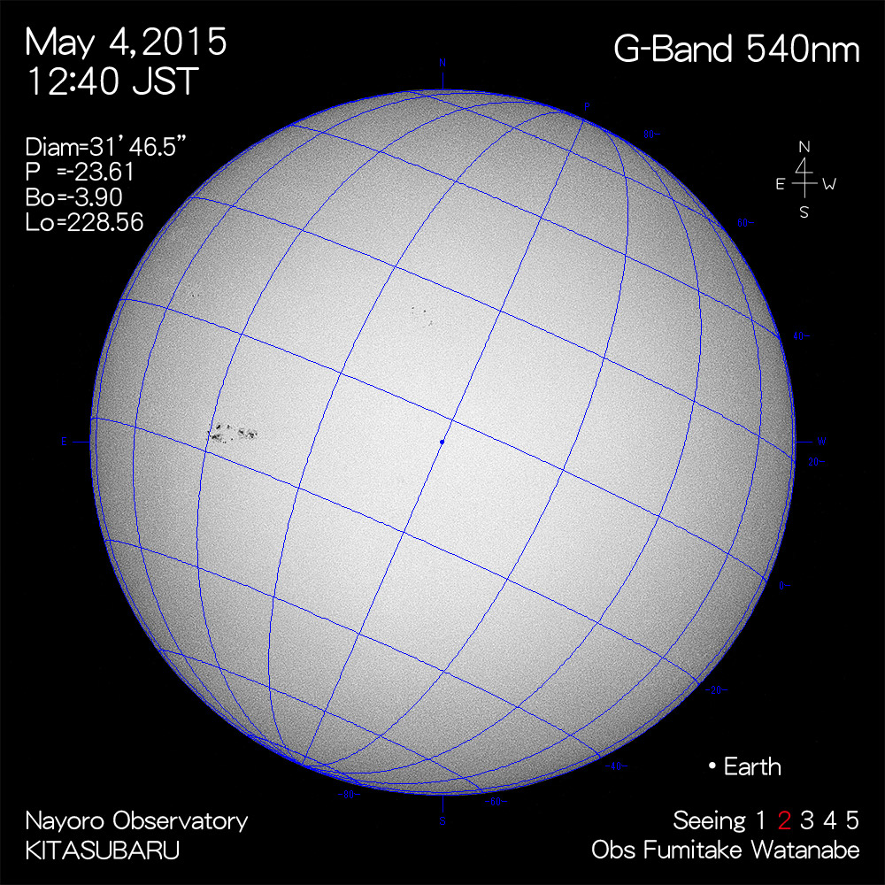2015年5月4日540nm波長の太陽