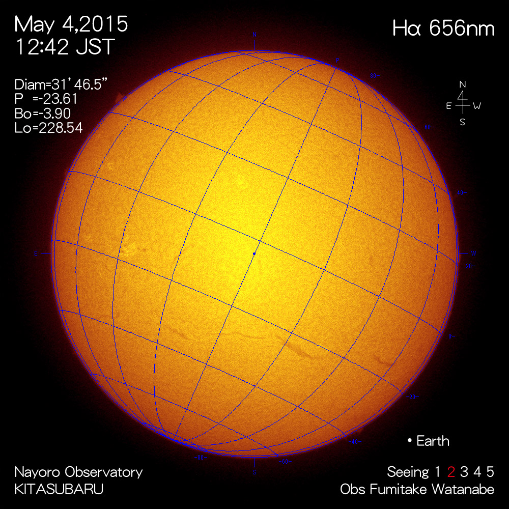 2015年5月4日Hα波長の太陽