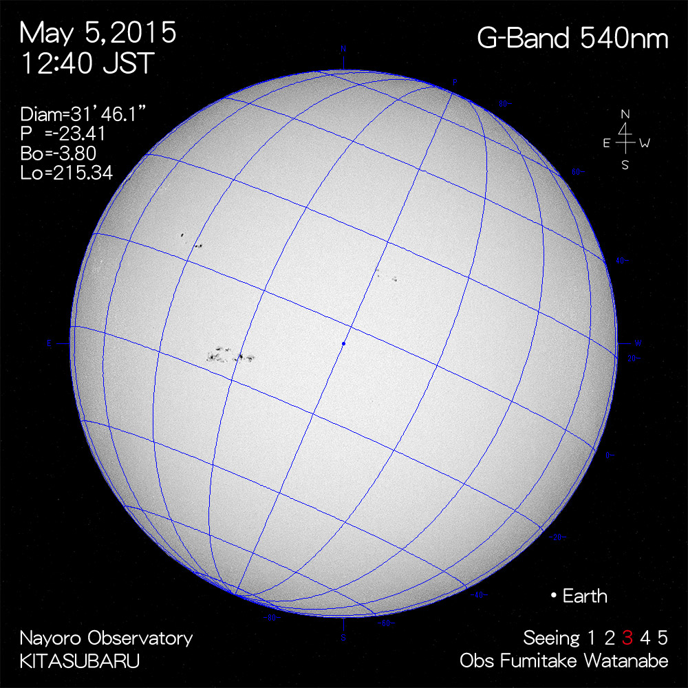 2015年5月5日540nm波長の太陽