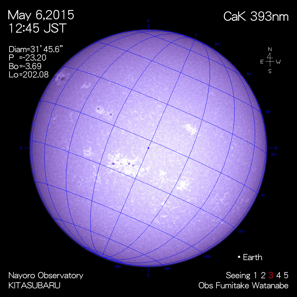 2015年5月6日CaK波長の太陽