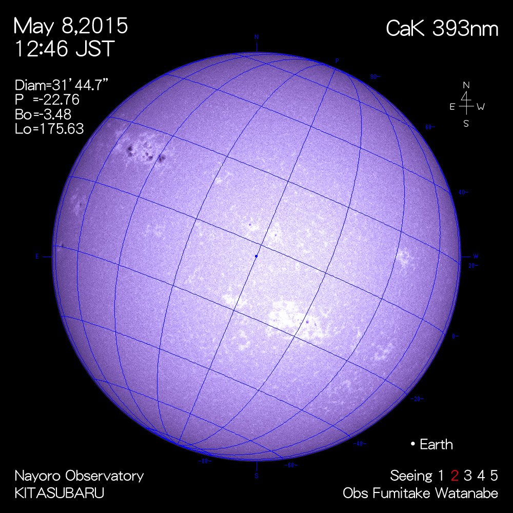 2015年5月8日CaK波長の太陽