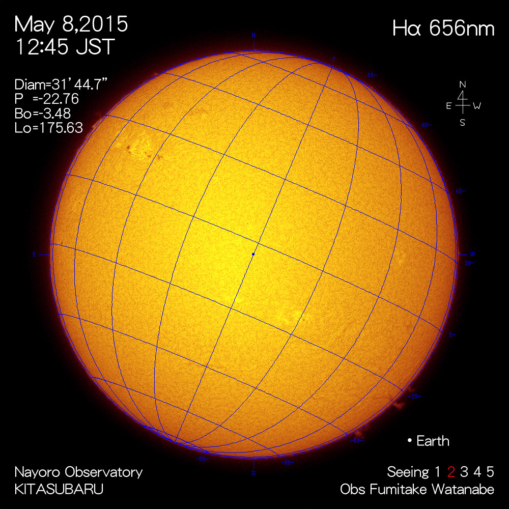 2015年5月8日Hα波長の太陽
