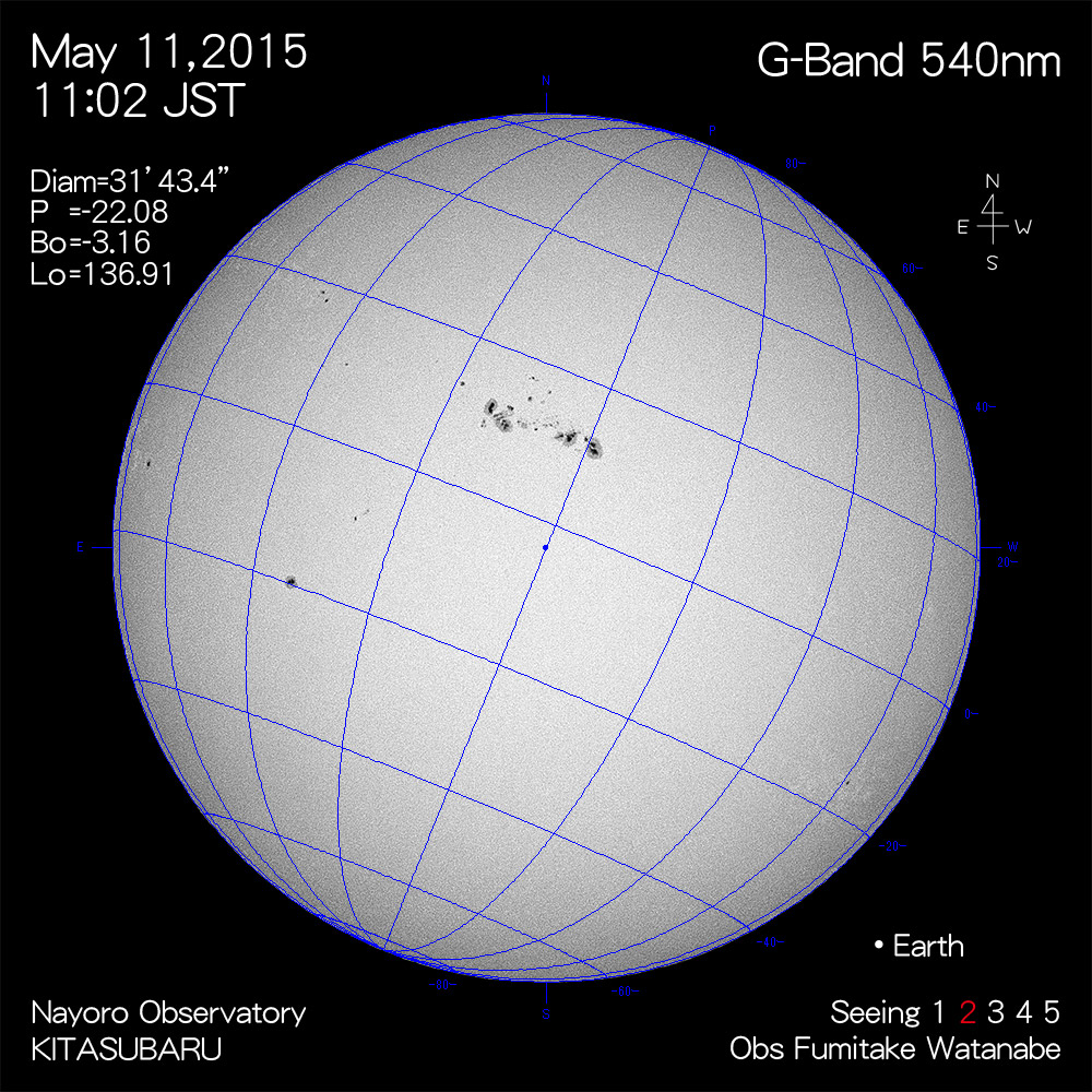 2015年5月11日540nm波長の太陽